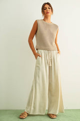 White Sleeveless Knit Top