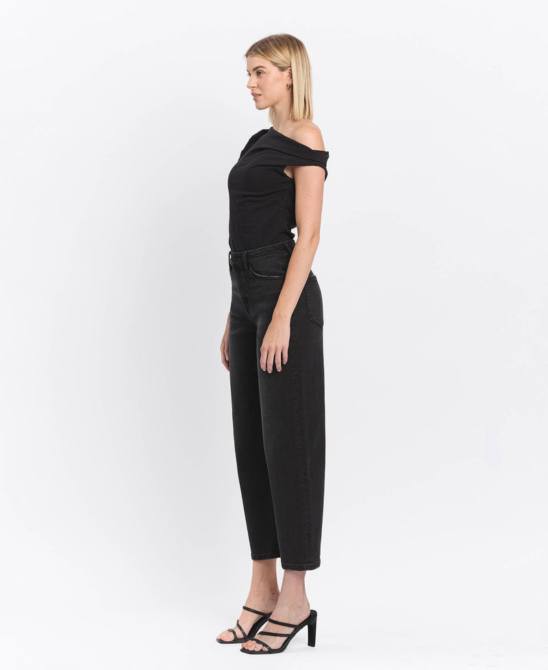 Black High Waist Barrel Pant