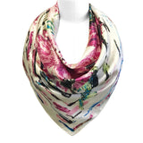 Wrapables Silk Satin Floral Neckerchief 35 x 35 Inch Square Scarf: Silhouette