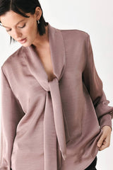 A solid woven top - FT2176 MAUVE: MAUVE / Contemporary / L