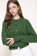 Round Neck Button Down Sweater Cardigan