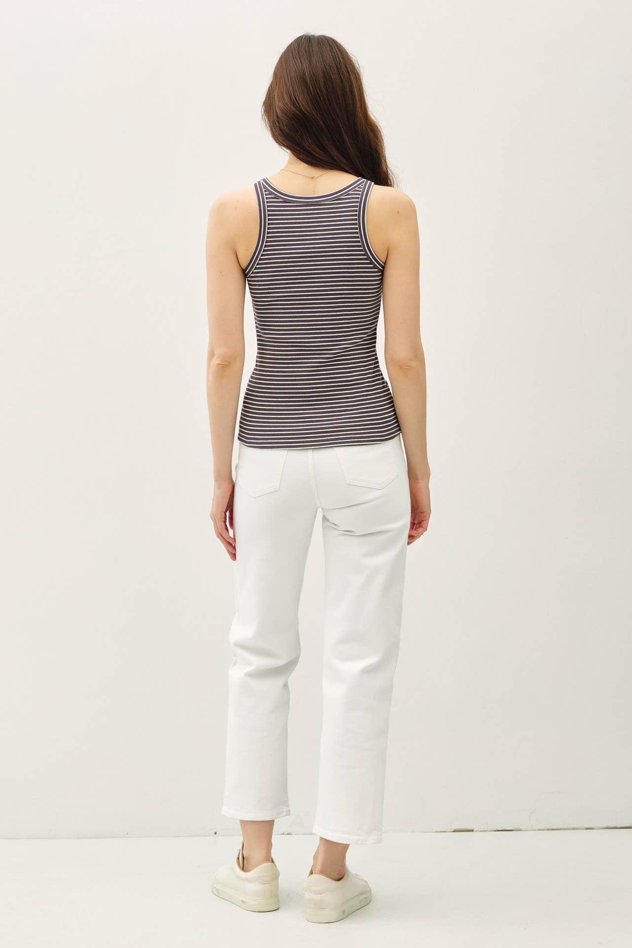 Olive cotton blend Stripeg