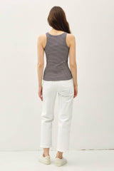 Olive cotton blend Stripeg