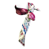 Wrapables Silk Satin Floral Neckerchief 35 x 35 Inch Square Scarf: Silhouette