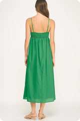 Top Stitch Bustier Linen Midi