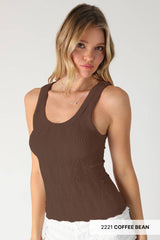 NS8458 - Reversible Lace Textured Tank Top: 2251 Crown Blue