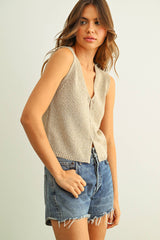 Beige Knit Vest