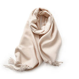 Fashion Scarf - Soft Faux Cashmere with Tassels_CWASC0174: DARKGREEN / (OS) 1