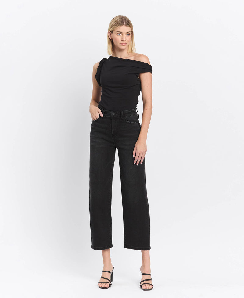 Black High Waist Barrel Pant