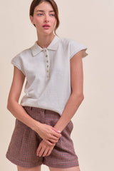 Cap Sleeve Sweater CHARCOAL