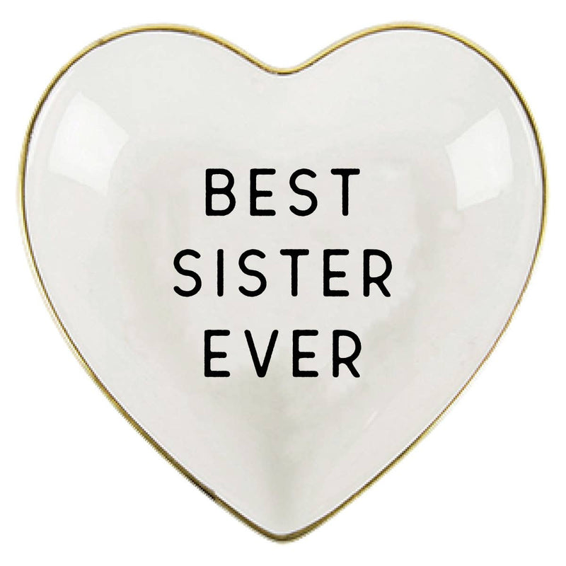 Ceramic Heart Trinket Tray | Best Sister Ever