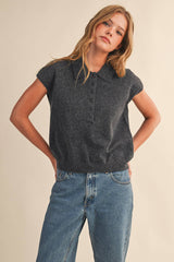 Cap Sleeve Sweater Green