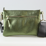The Metallic Rita Crossbody and Hipbag: Pewter