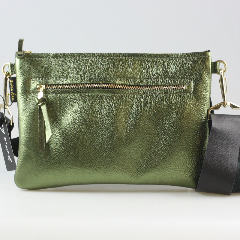 The Metallic Rita Crossbody and Hipbag: Platinum