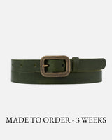 Brown Vintage Skinny Leather Belt