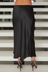 Silky chocolate slip Skirt