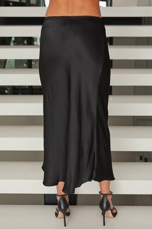 Silky chocolate slip Skirt