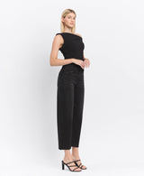 Black High Waist Barrel Pant