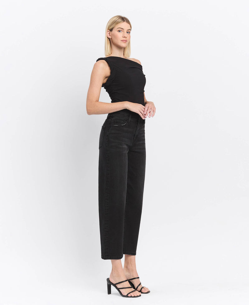 Black High Waist Barrel Pant