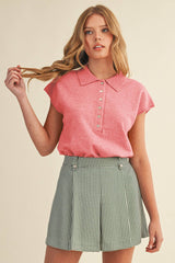 Cap Sleeve Sweater Green