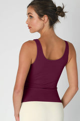 Ribbed v neck Tank Mocha