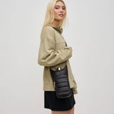 Jace Water Bottle Nylon Puffer Crossbody: Silver
