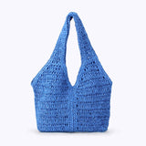 Knotted Handle Woven Shoulder Bag: CAMEL / One Size