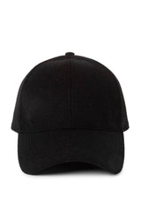 Solid faux wool baseball cap: Charcoal