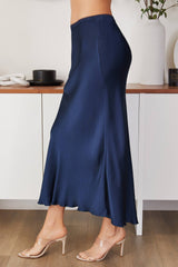Silky Navy Slip Skirt