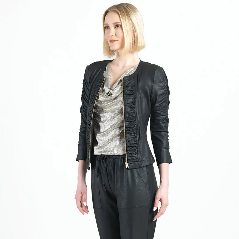 Liquid Leather ™ Ruched Detail Jacket