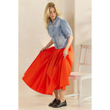 Short Puff Sleeve Denim Top