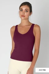 Ribbed v neck Tank Mocha