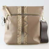 The Stripe Lakeshore - 2 sizes!: Coal w/Onyx Stripe / 9"x9.5" / Matching Leather Strap