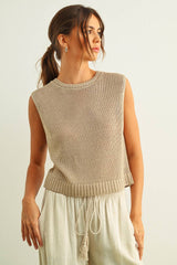 White Sleeveless Knit Top