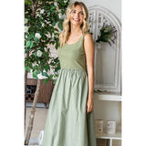 Knit top and Parachute Skirt  Dress: Olive