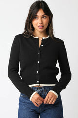 Tess Sweater: Black Cream