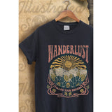 WANDERLUST VINTAGE GRAPHIC  TEE: BLACK / L