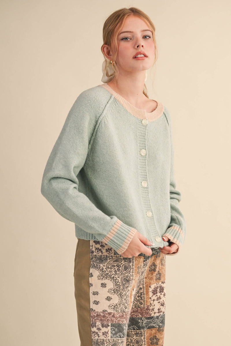 Teal 2 tone Cardigan