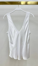 Silky V Neck Tank Navy