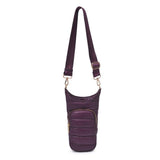 Jace Water Bottle Nylon Puffer Crossbody: Black