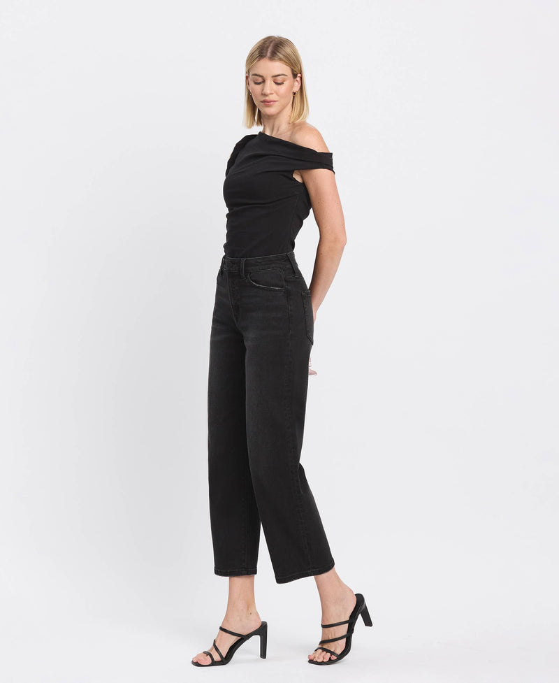 Black High Waist Barrel Pant