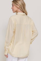 Long Sleeve Linen Blend Shirt NATURAL