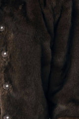 A faux fur crop jacket - FJ1490: Brown / Contemporary / L