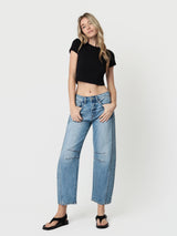 High Rise Dart Structured Barrel Pant