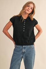 Cap Sleeve Sweater Green