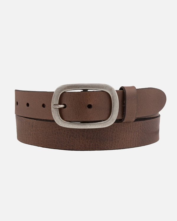 LT. BROWN Classic Leather Belt with Antique Buckle