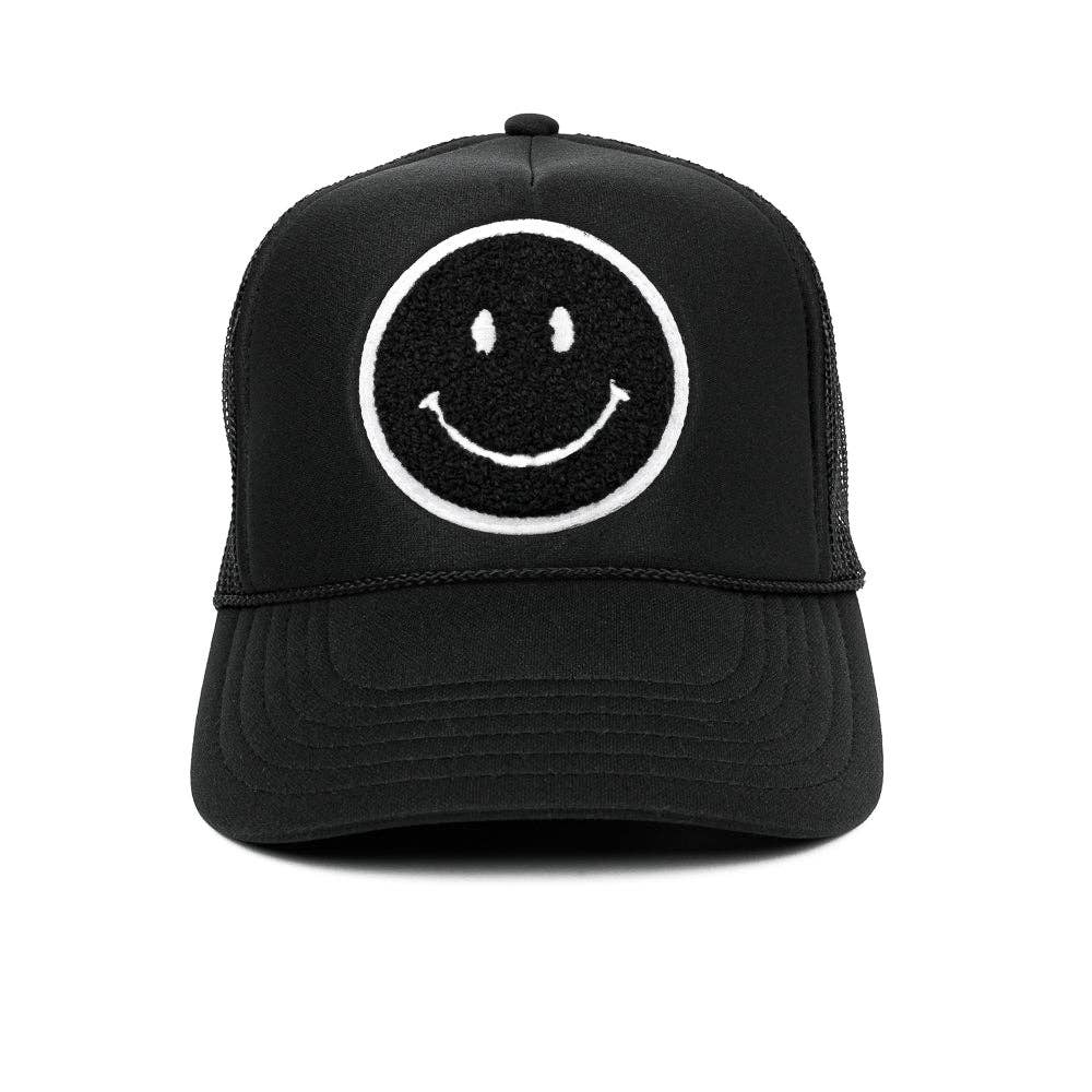 Local Beach Smiley Patch Trucker Hat: Kelly Green