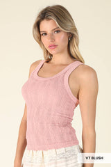 Vintage Reversible Lace Top: sage