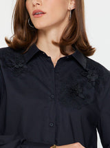 Floral Applique Button Down