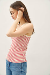 Olive cotton blend Stripeg